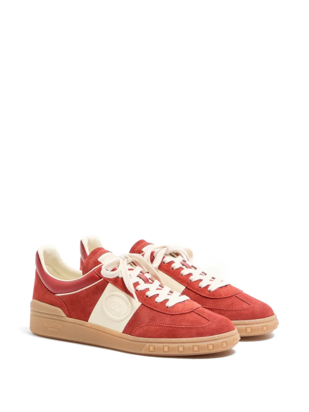 Valentino Garavani Upvillage low-top sneakers van splitleer en kalfsleer Rood