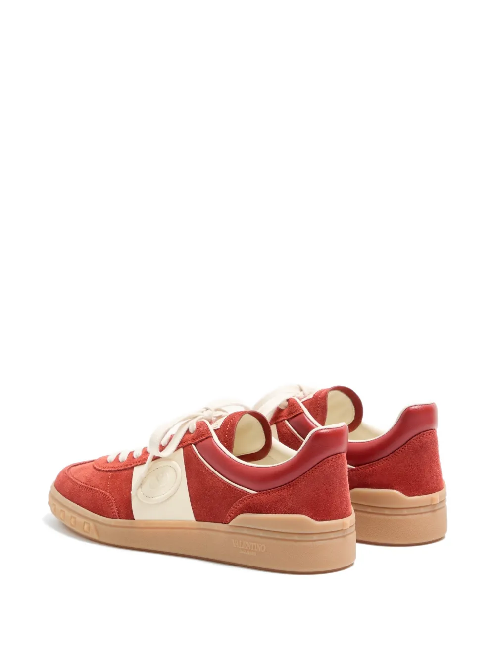 Valentino Garavani Upvillage low-top sneakers van splitleer en kalfsleer Rood