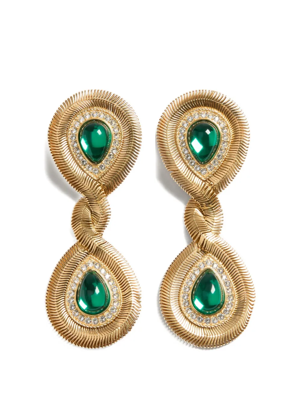 Valentino Garavani Pas Plus earrings in metal, resin, and Swarovski® crystals - Oro