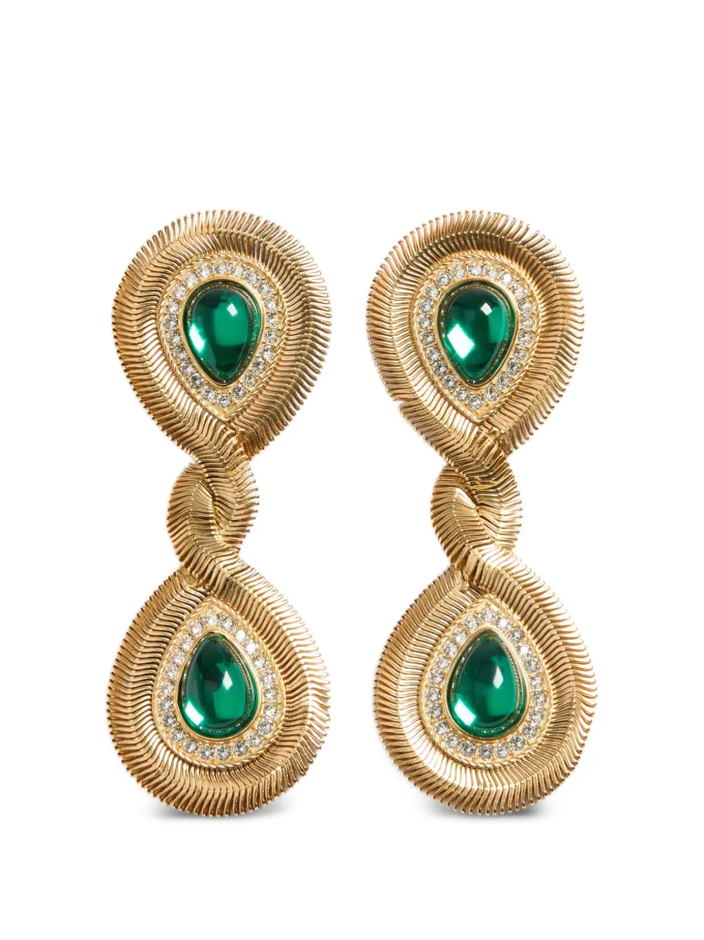 Valentino Garavani Pas Plus earrings in metal, resin, and Swarovski® crystals - Gold
