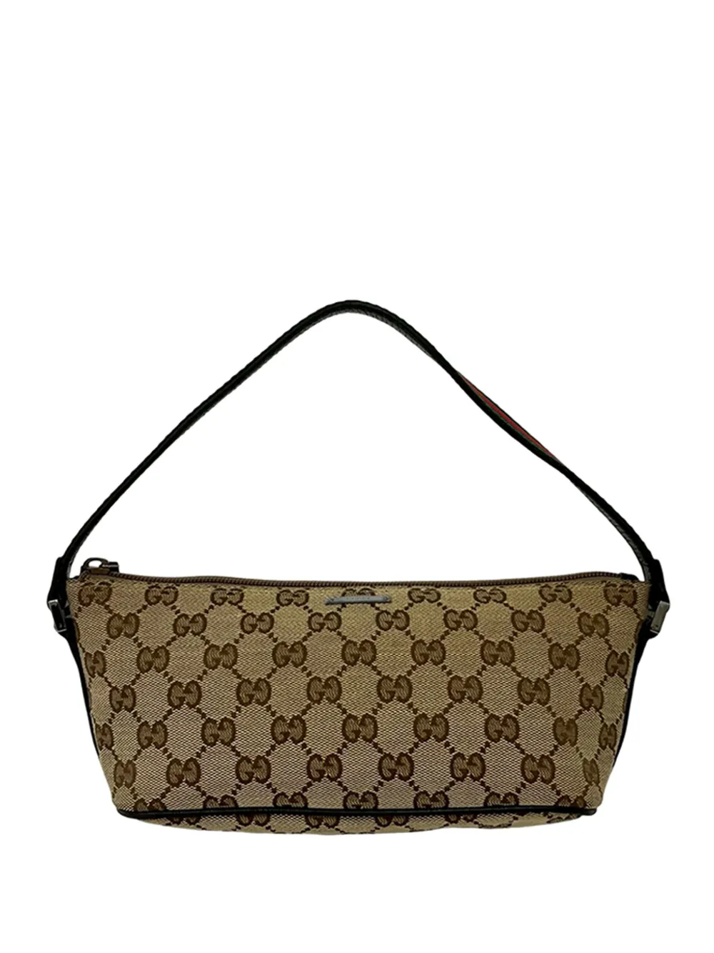 Gucci Pre-Owned 2000-2015 GG Canvas Web Boat shoulder bag - Toni neutri