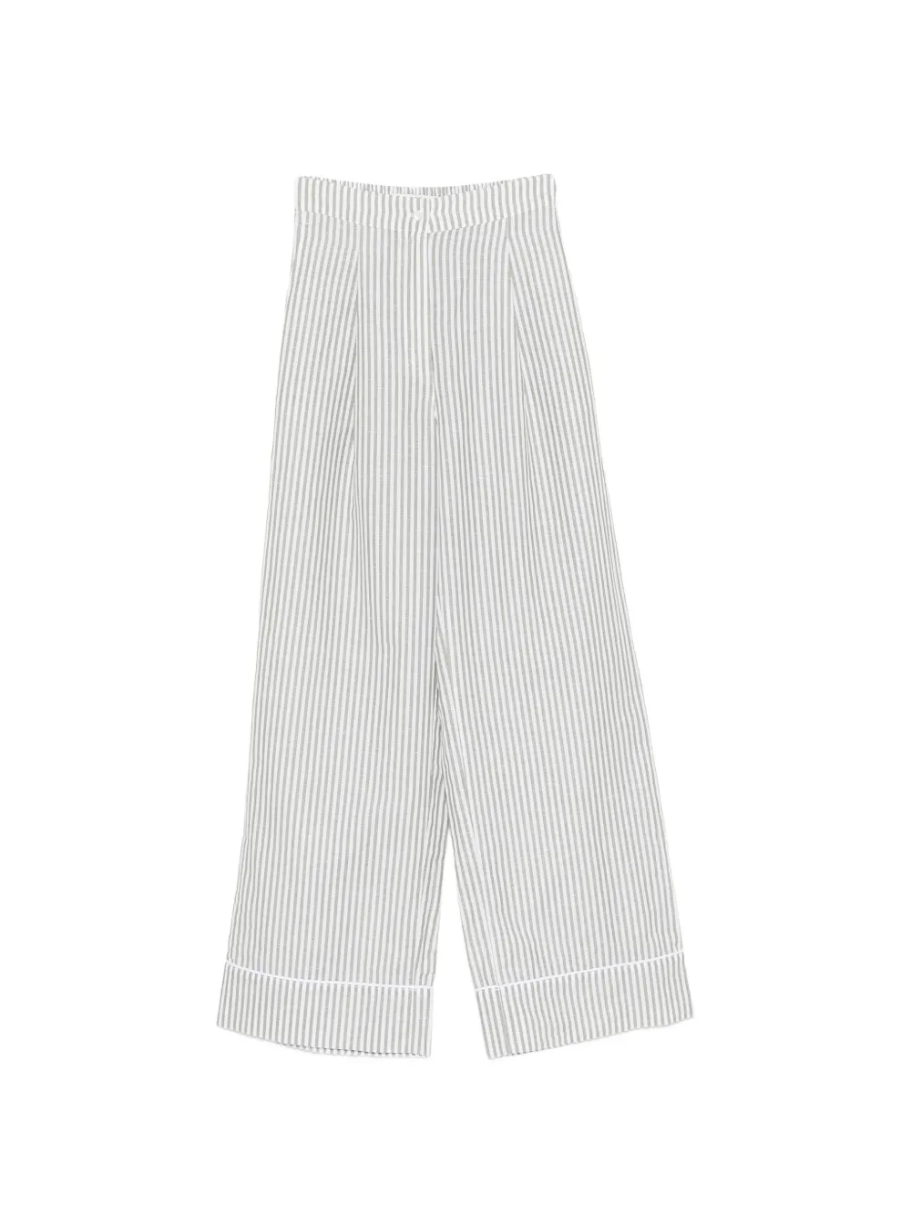 Riviera striped-pattern pants - Bianco