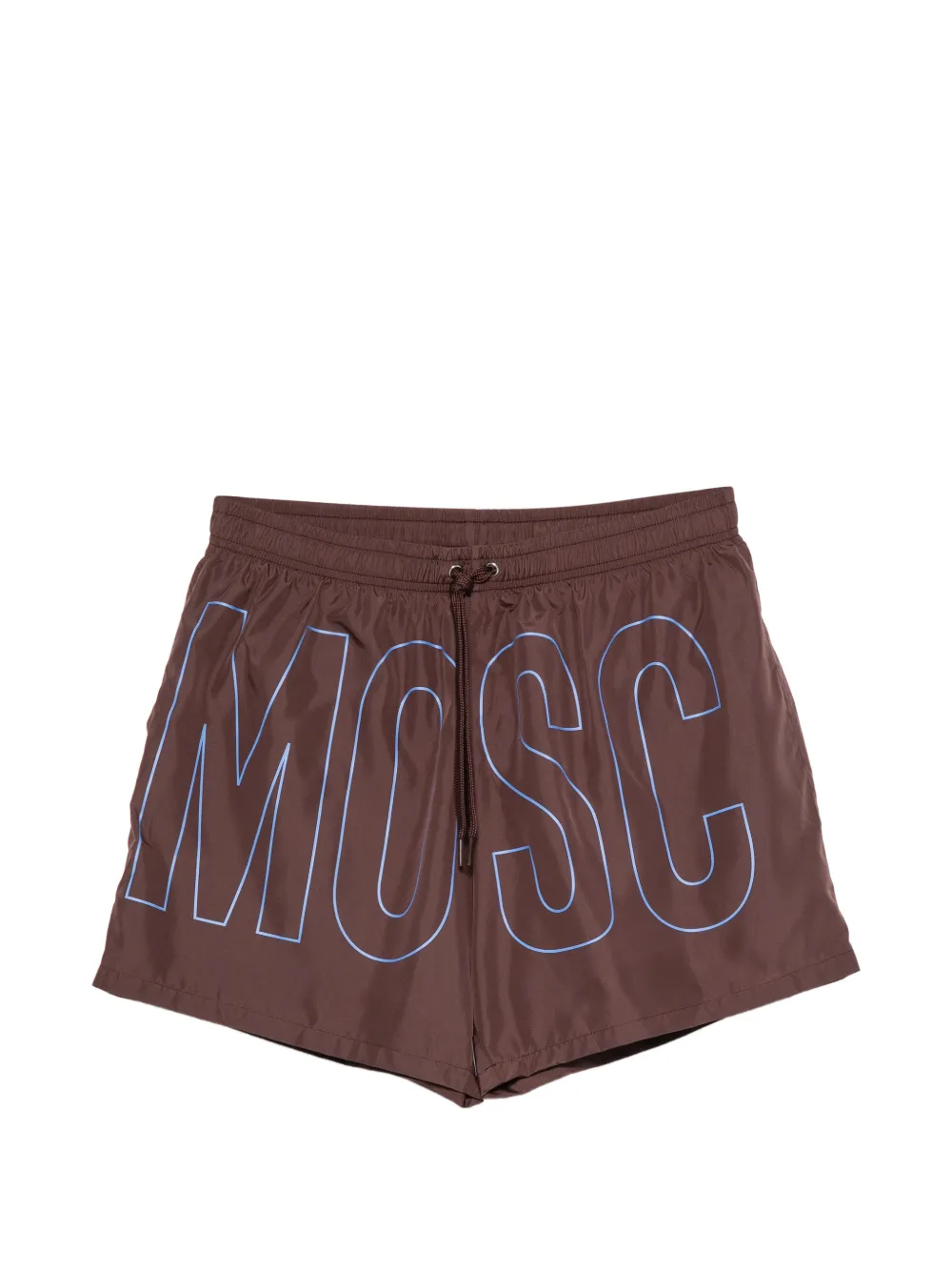 Moschino logo-print drawstring swim shorts - Braun