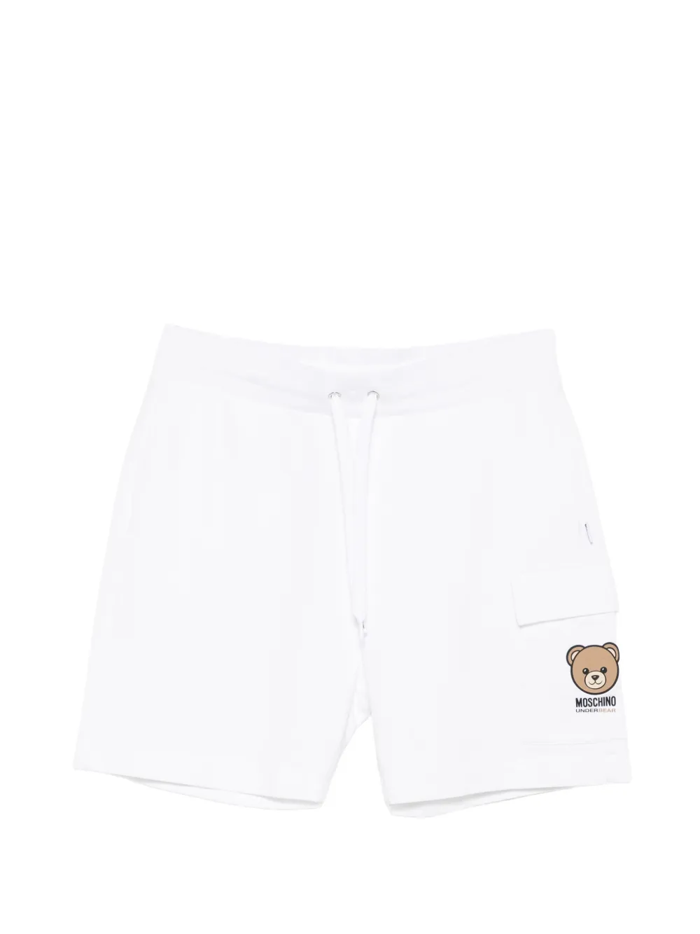 Moschino logo-print track shorts - Bianco