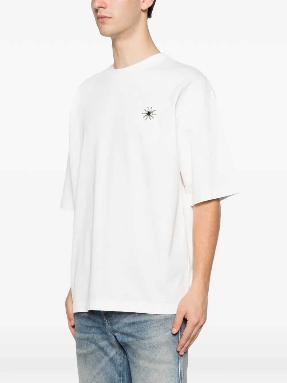 Htc Los Angeles T-shirt verfraaid met studs Wit