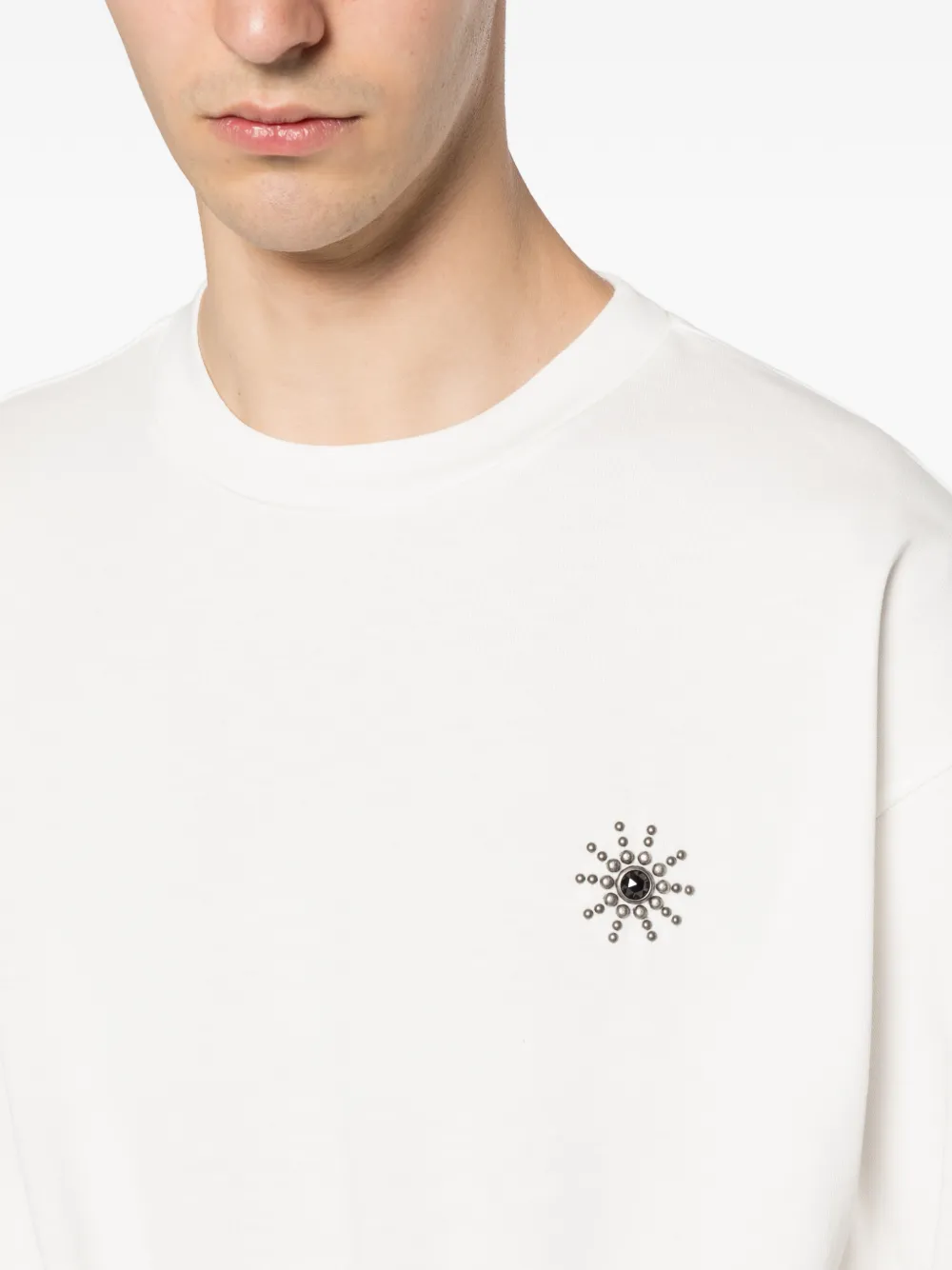 Htc Los Angeles T-shirt verfraaid met studs Wit