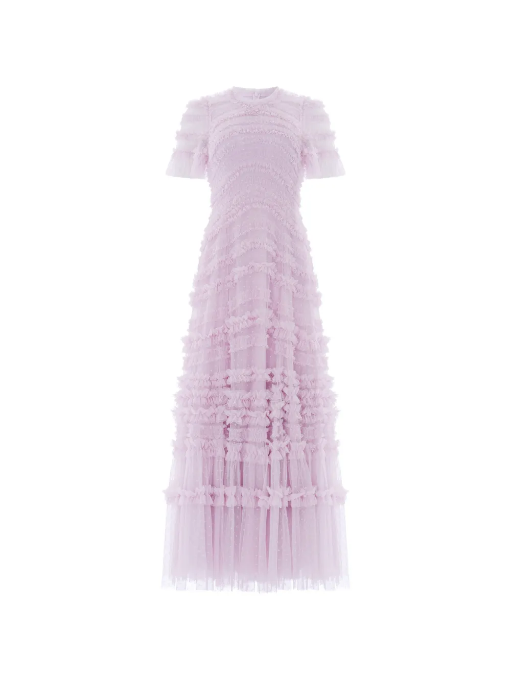 Needle & Thread Amara Ruffled-detail Maxi Dress In Purple