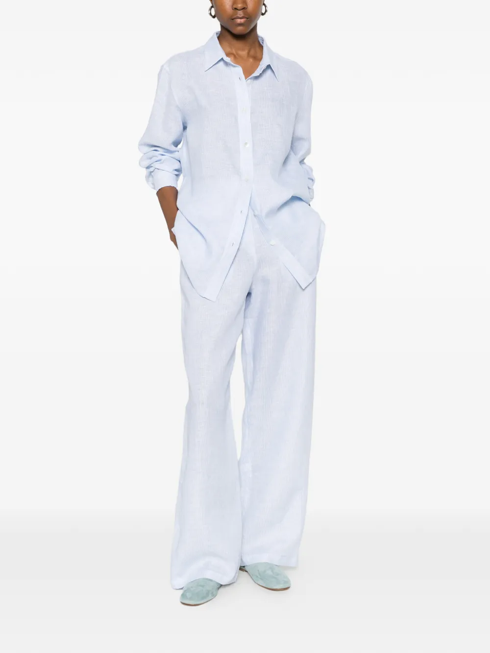  Riviera Camisa Con Botones - Azul 