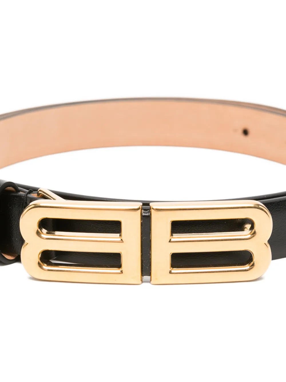 Balenciaga Leren riem met BB-logo Zwart