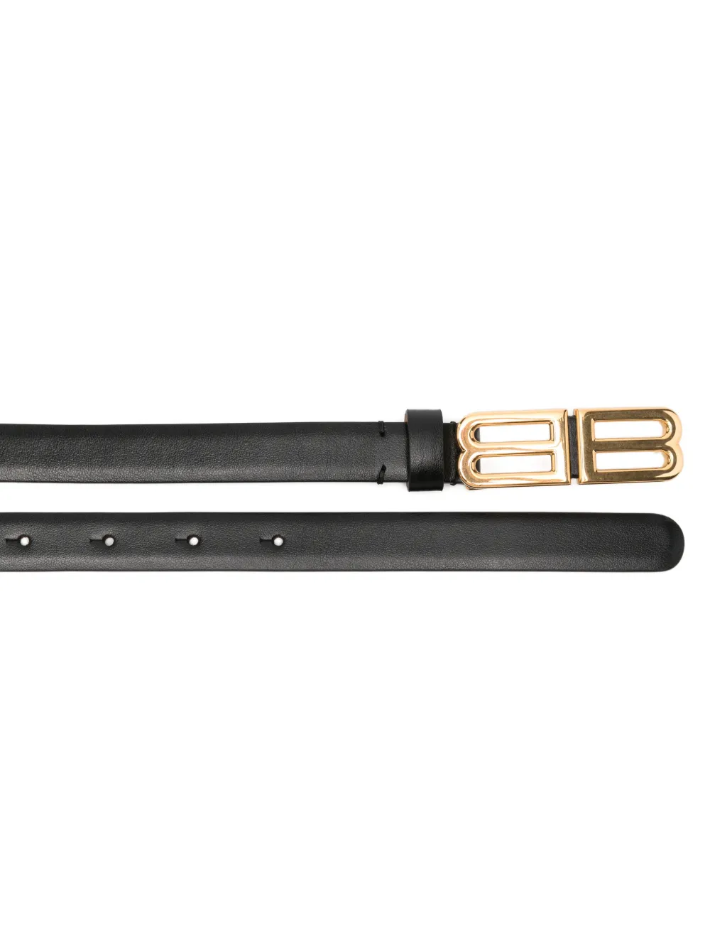 Balenciaga Leren riem met BB-logo Zwart