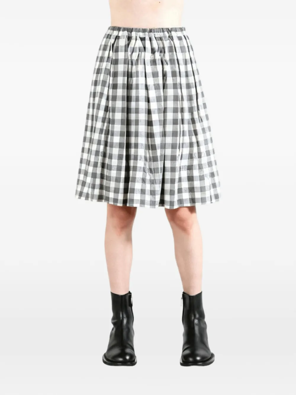 Comme des Garçons TAO gingham-check pleated skirt - Grigio