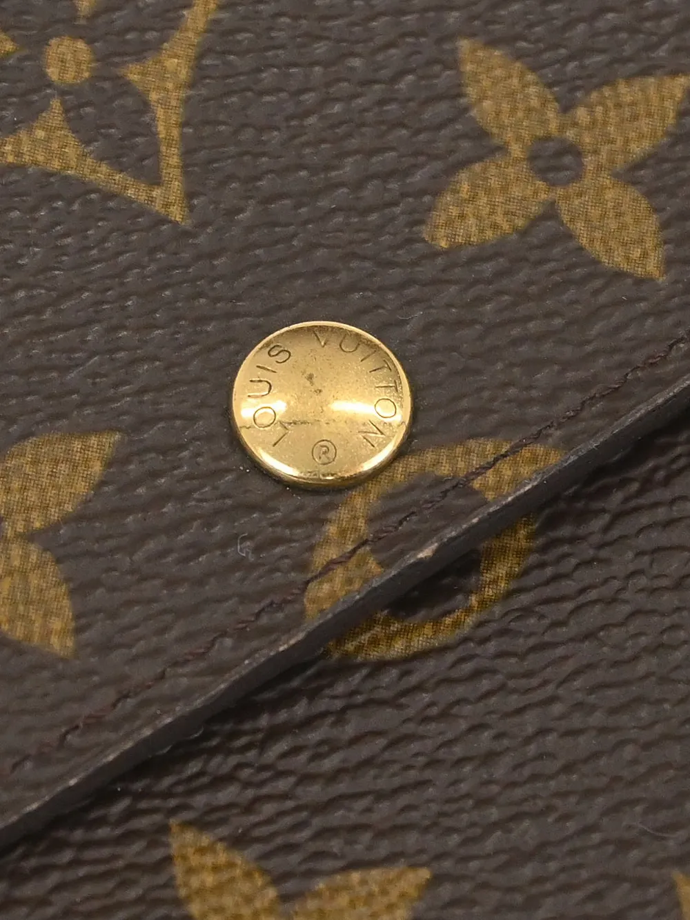 Louis Vuitton Pre-owned 2003 Monogram Porte Monnaie Credit Wallet in Brown, view 5