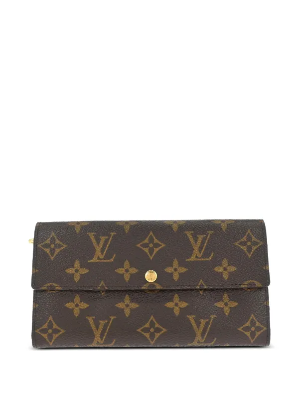 Louis Vuitton Pre-owned 2003 Monogram Porte Monnaie Credit Wallet in Brown