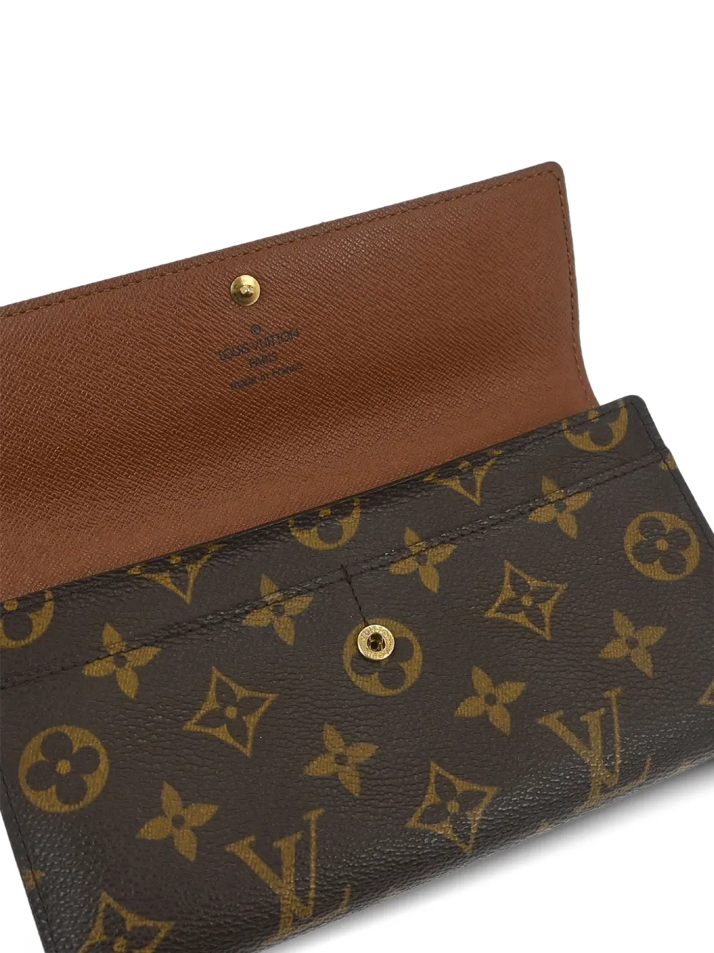 Louis Vuitton Pre-owned 2003 Monogram Porte Monnaie Credit Wallet in Brown, view 3