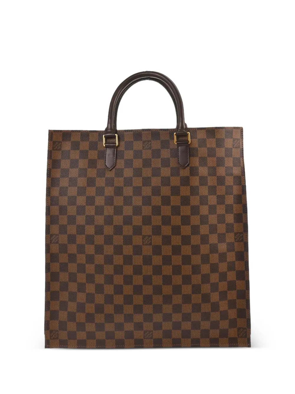 Pre-owned Louis Vuitton 2008 Sac Plat Damier Ebene Tote Bag In Brown