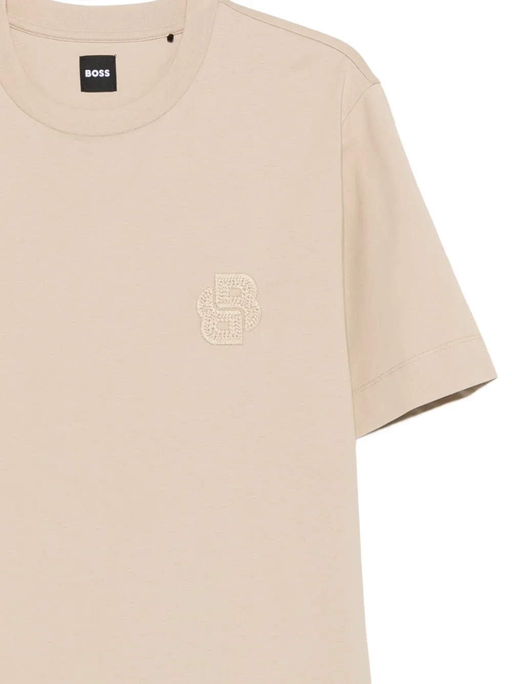 BOSS T-shirt met geborduurd logo Beige