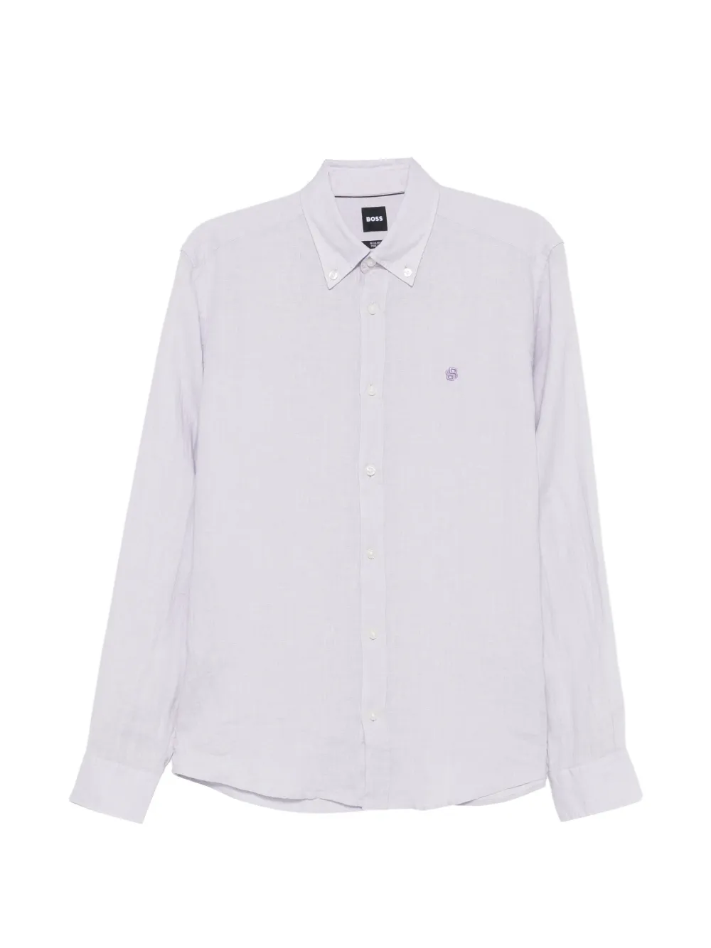 BOSS button-down embroidered shirt - Violett