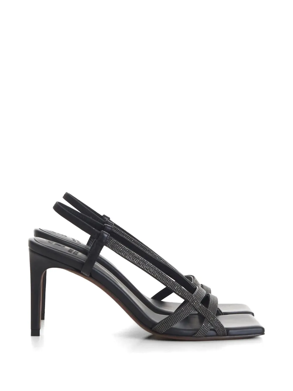 Brunello Cucinelli Embellished Leather Sandals In Black