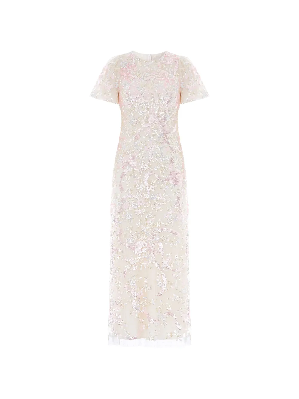 Needle & Thread Dancing Ribbon Sequin-embellished Maxi Dress In Neutral