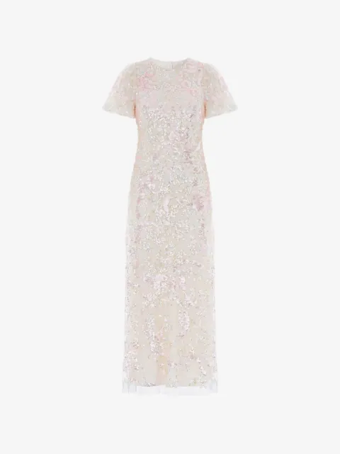 Needle & Thread Dancing Ribbon sequin-embellished maxi dress