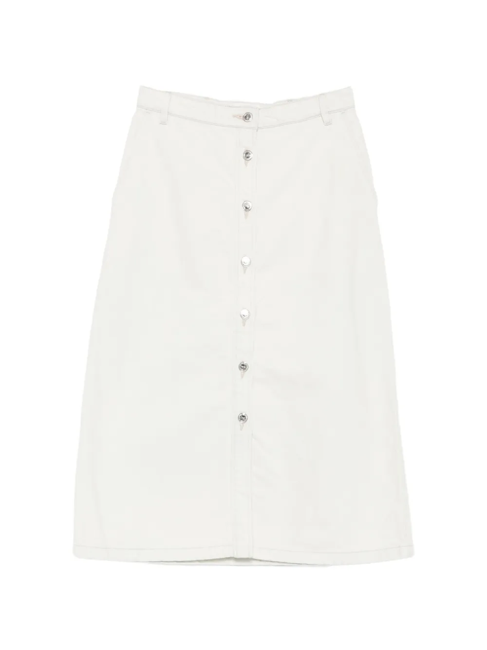 A.p.c. Button-down Midi Skirt In Blue
