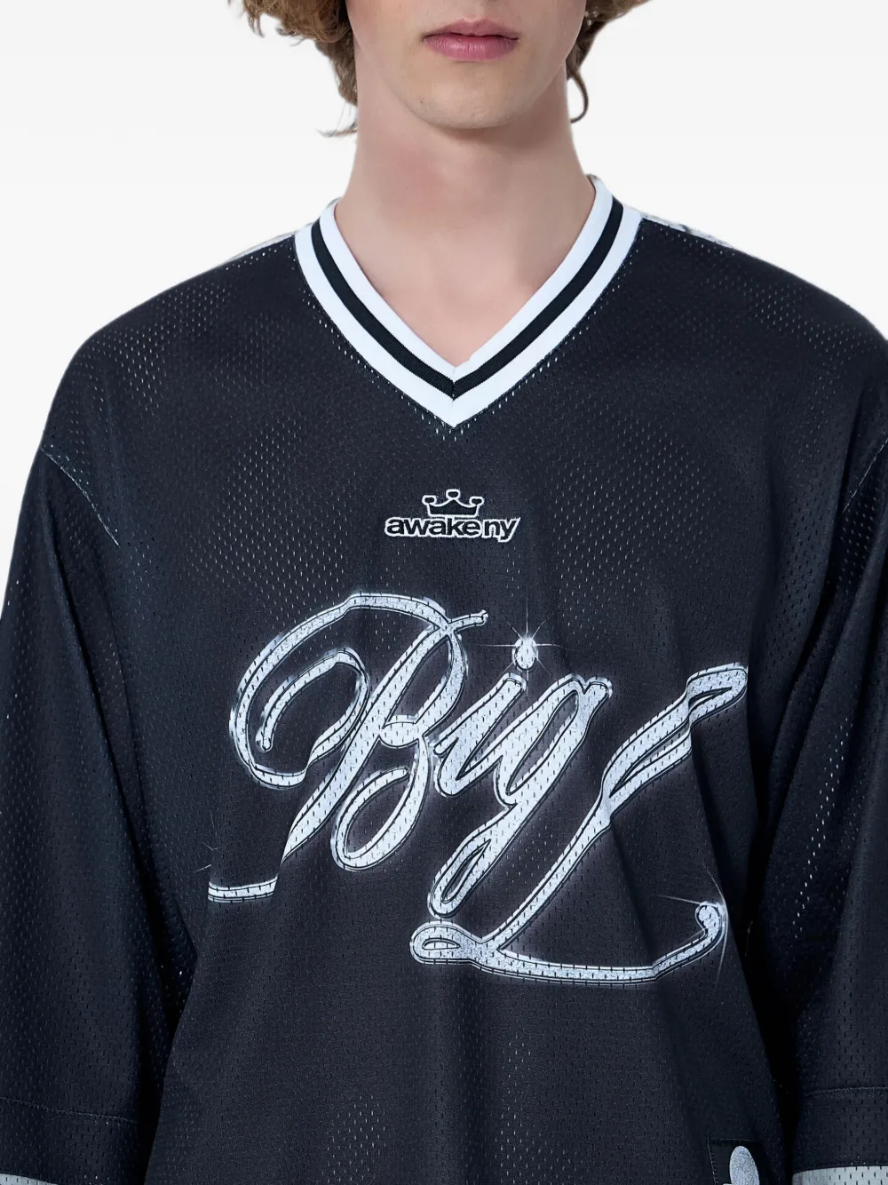 Awake NY x Big L The Big Picture T-shirt Zwart