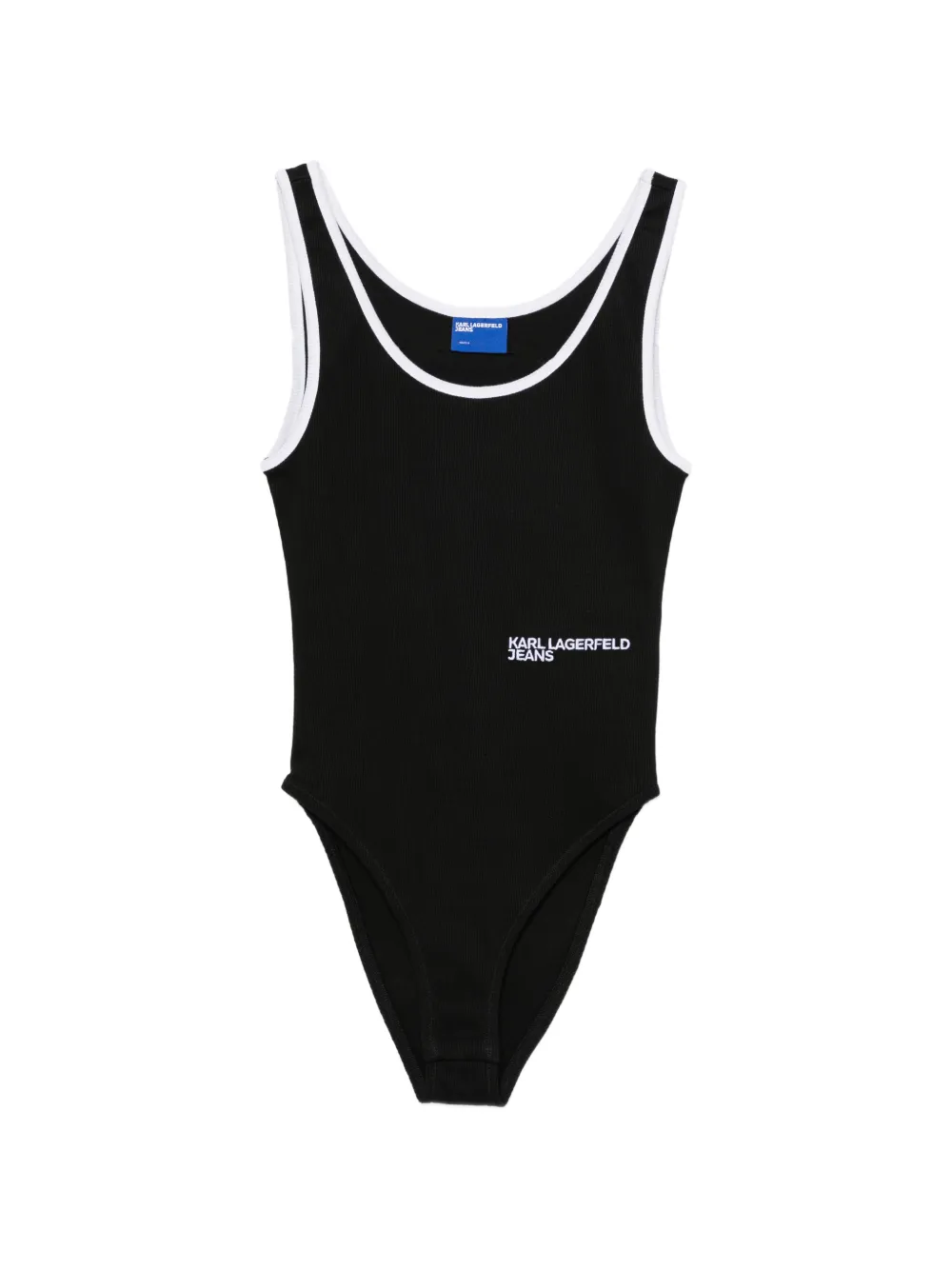 Karl Lagerfeld Jeans ribbed-knit logo-print bodysuit - Nero