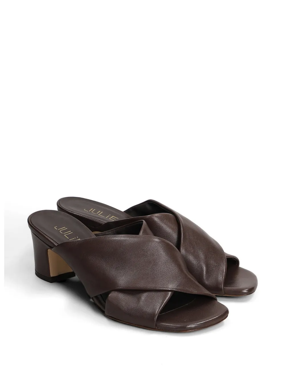 Julie Dee crossover-strap mules Bruin