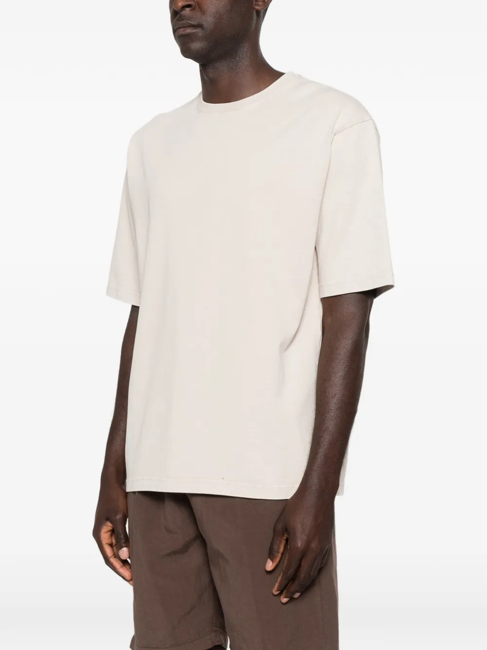 White Sand T-shirt met ronde hals Beige