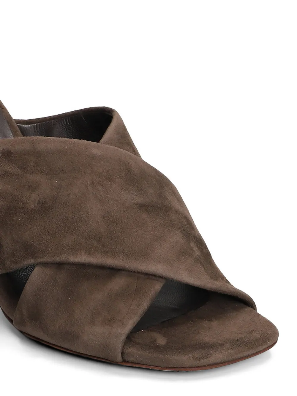 Julie Dee crossover-strap suede mules Bruin