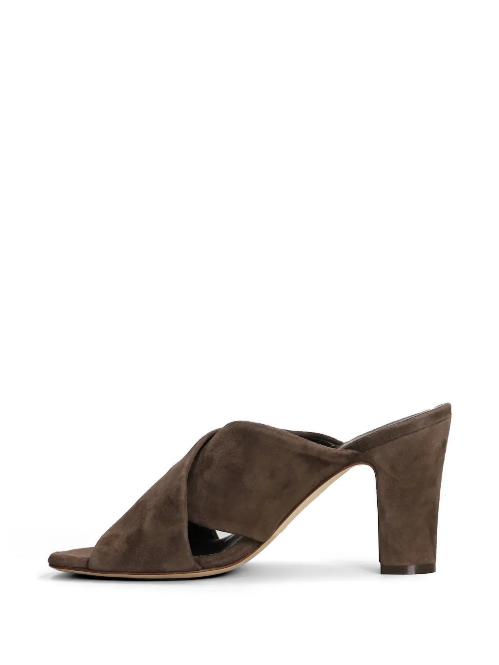 Julie Dee crossover-strap suede mules Bruin