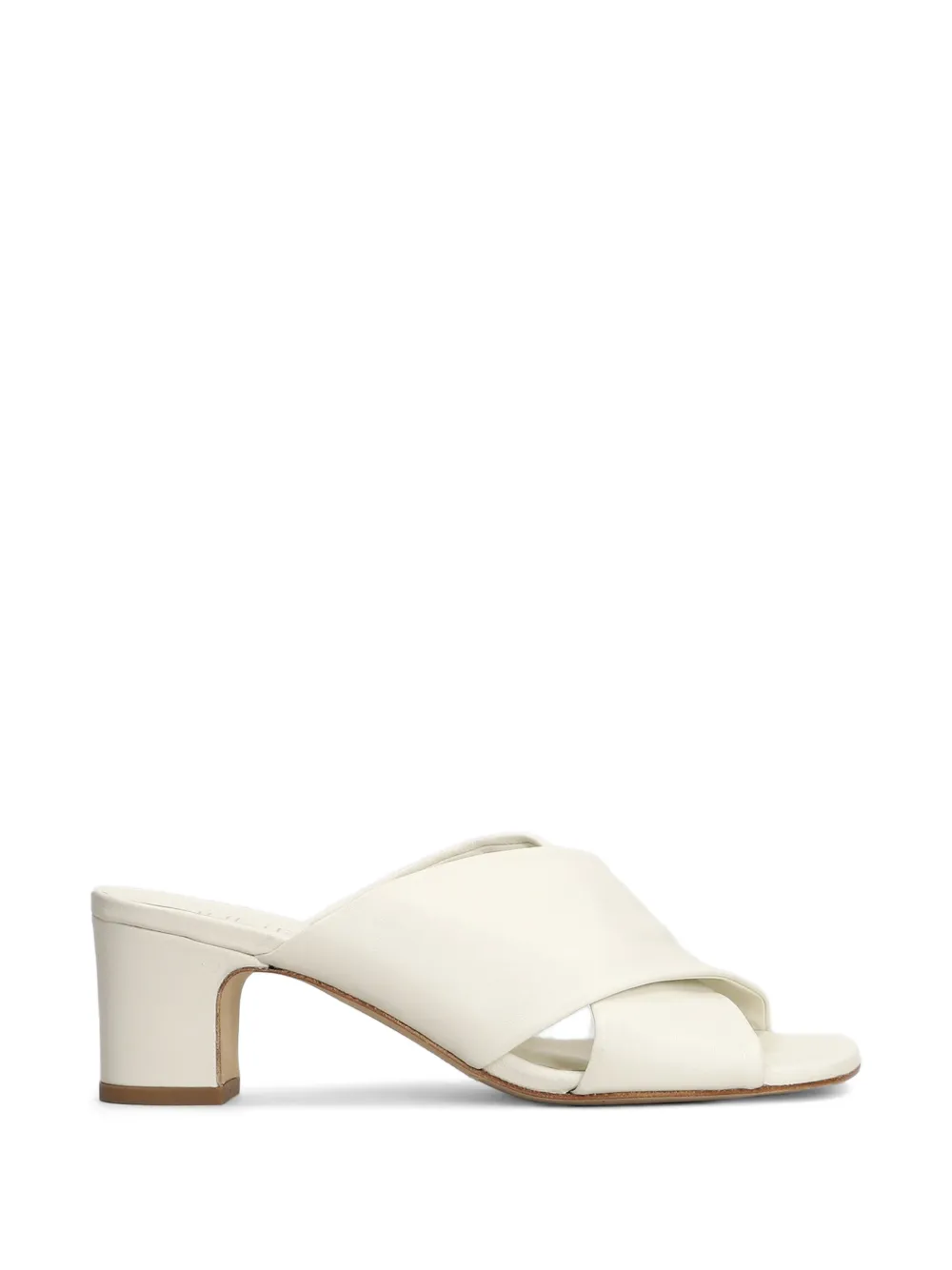 Julie Dee criss-cross leather mules - Nude
