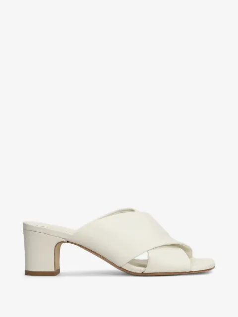 Julie Dee criss-cross leather mules