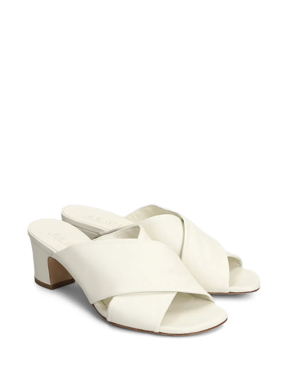 Julie Dee criss-cross leather mules Beige