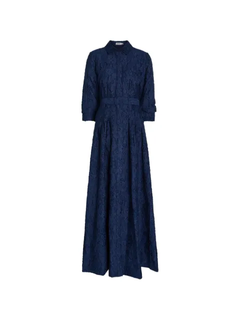 SIMKHAI Courtney jacquard-effect belted maxi dress