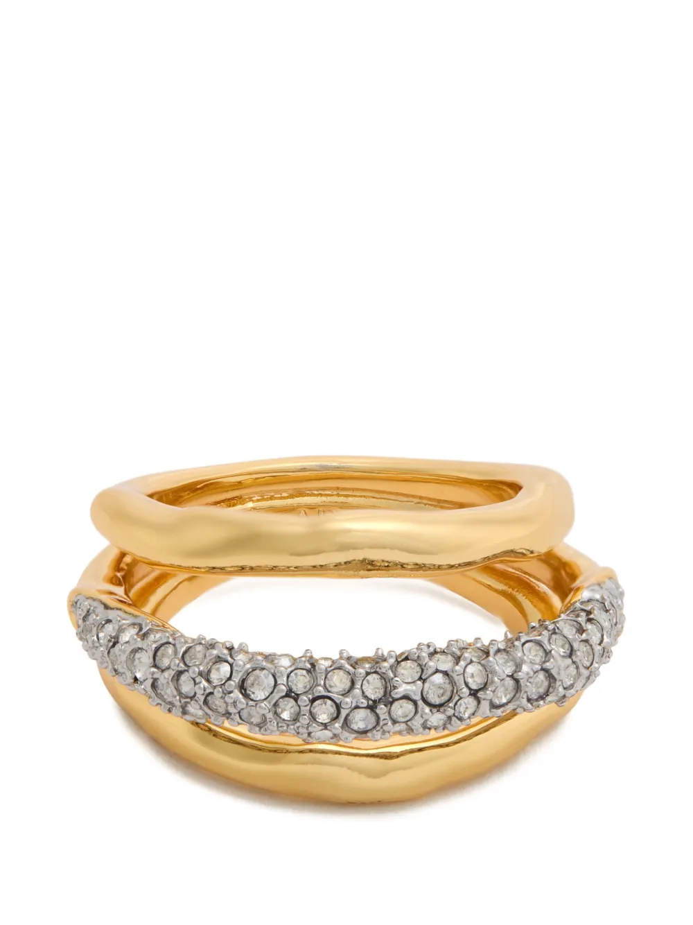 Alexis Bittar Solanales Orbiting crystal-embellished ring - Oro