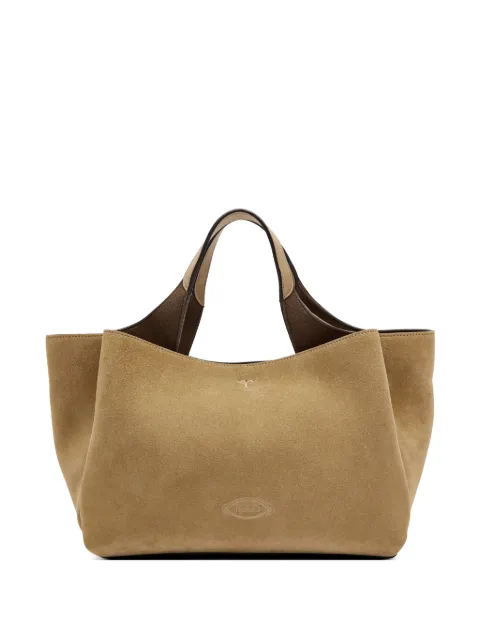 Tod's debossed-logo suede shoulder bag