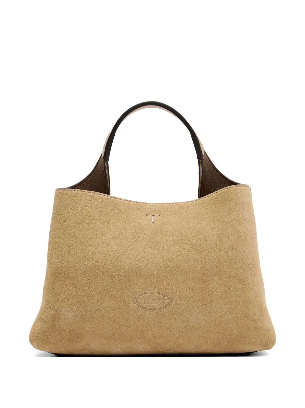 Tod's debossed-logo suede shoulder bag - Marrone