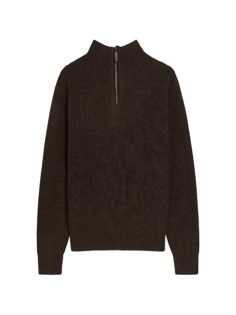 Tod's ribbed-knit quarter-zip sweater
