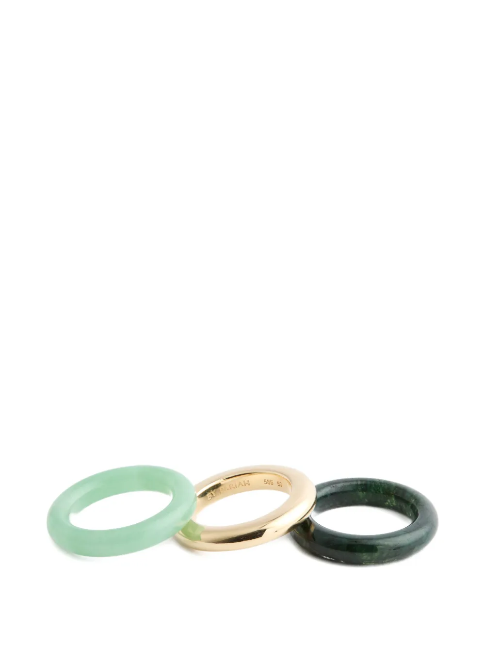 By Pariah Stone Trilogy Stackable Rings In Gold