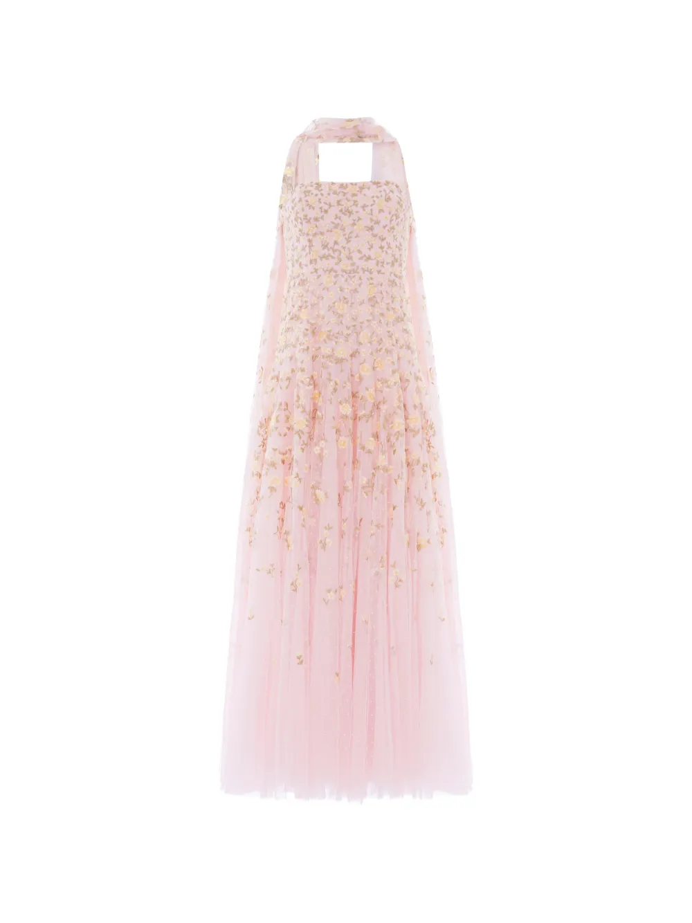 Needle & Thread Lea Ditsy Floral-embroidered Maxi Dress In Pink