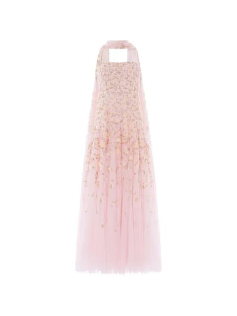 Needle & Thread Lea Ditsy floral-embroidered maxi  dress