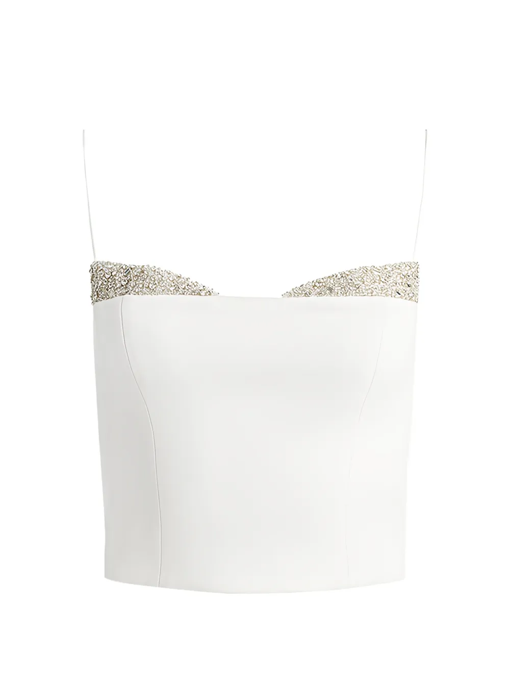 alice + olivia Hallie crystal-embellished top - Bianco