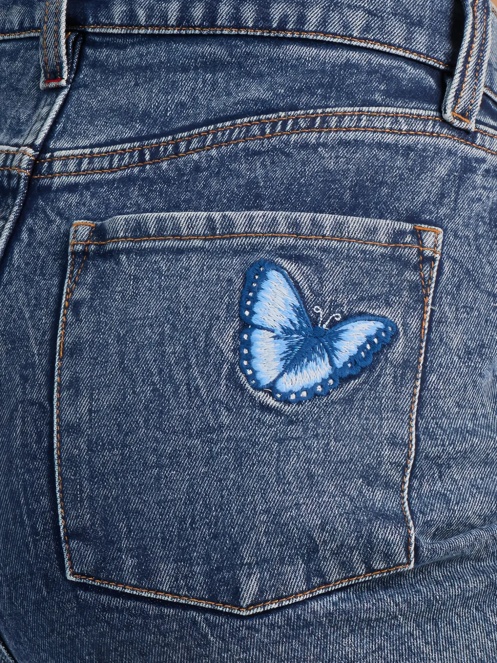  Alice + Olivia Vaqueros Con Mariposa Bordada - Azul 