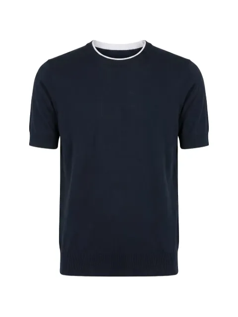 Peserico contrast-trim knitted T-shirt