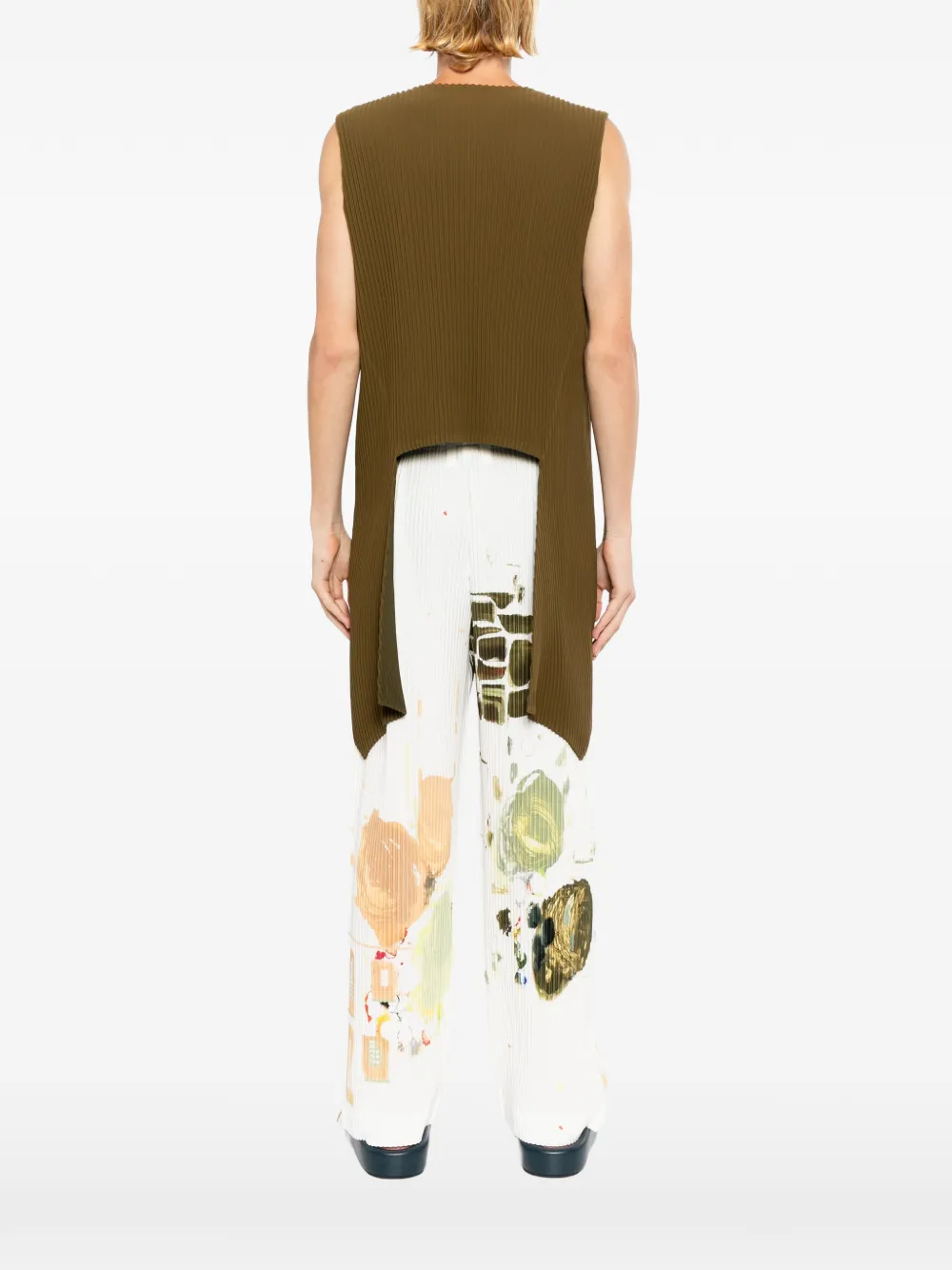 Homme Plissé Issey Miyake Geplooide spencer Groen