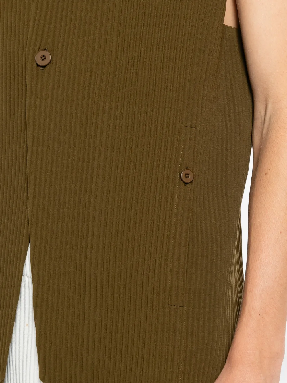 Homme Plissé Issey Miyake Geplooide spencer Groen