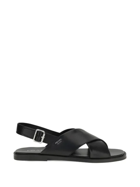 Prada Saffiano criss-cross sandals