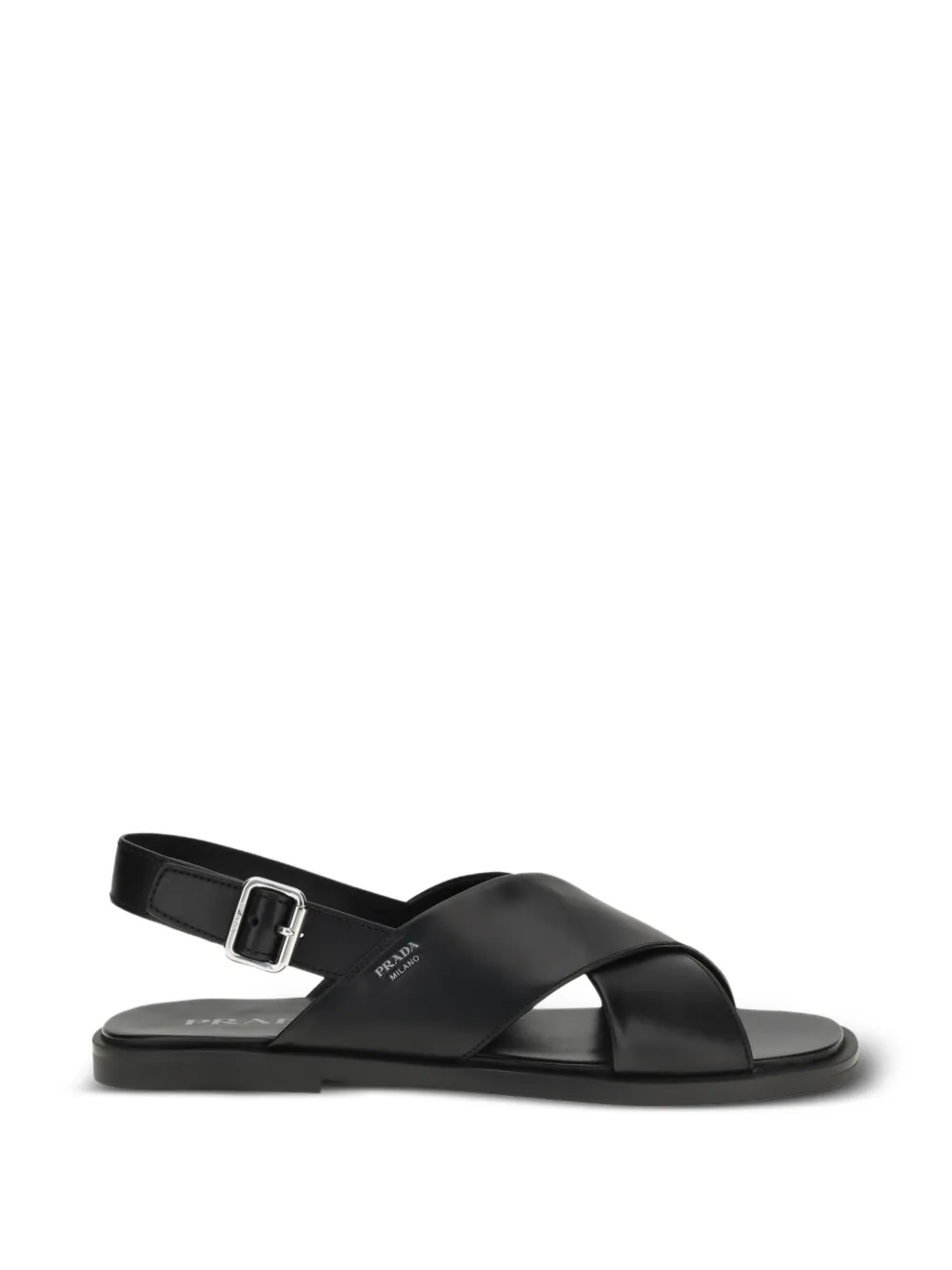 Prada Saffiano criss-cross sandals - Nero