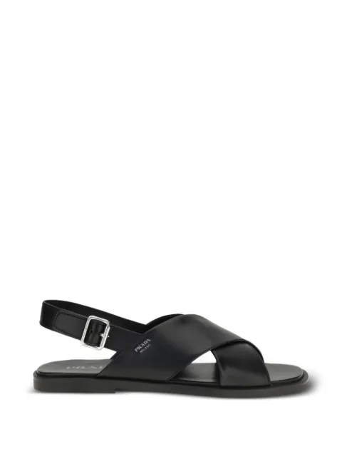 Prada Saffiano criss-cross sandals